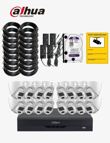 Kit CCTV DAHUA autoinstalable 16 cámaras domo ECO